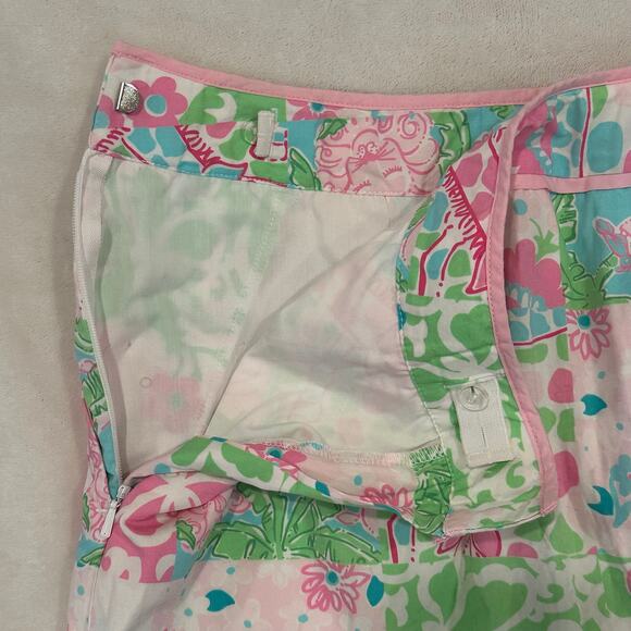 Lilly Pulitzer Skort sz 0 Giraffe Lion Patchwork Skort - Picture 6 of 6